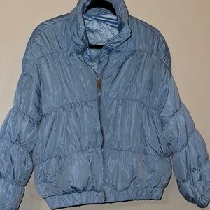 Women's Light Blue Puffer Jacket